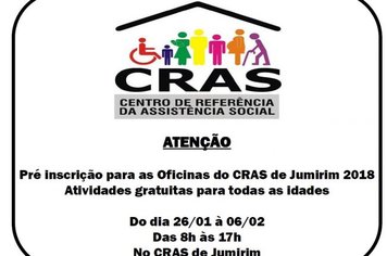 Inscrição para as Oficinas do CRAS