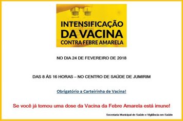 Intensificação da Vacina contra Febre Amarela