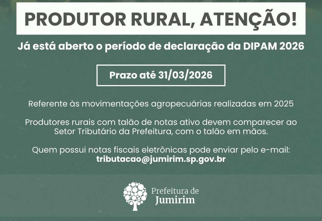 Atenção Produtor Rural - DIPAM 2026
