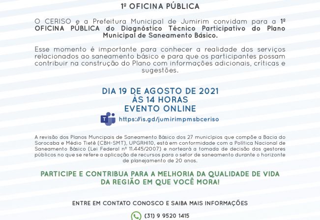 Oficina discute Revisão do Plano Municipal de Saneamento Básico de Jumirim