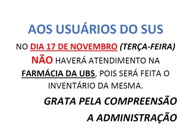 COMUNICADO - Saúde