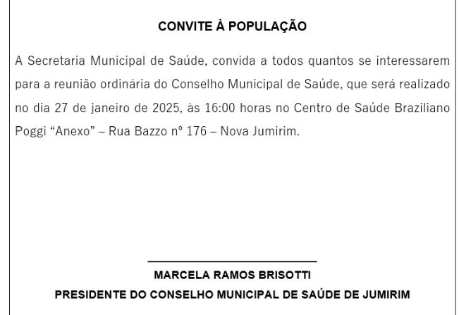 Reunião - Conselho Municipal de Saúde
