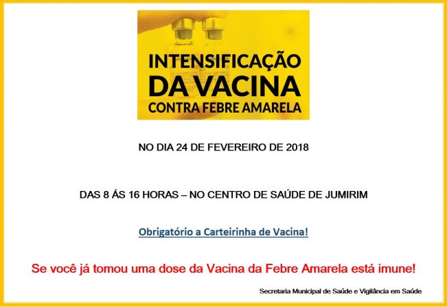 Intensificação da Vacina contra Febre Amarela