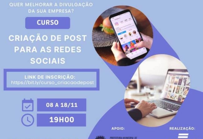 Curso online Criação de Posts para Redes Sociais