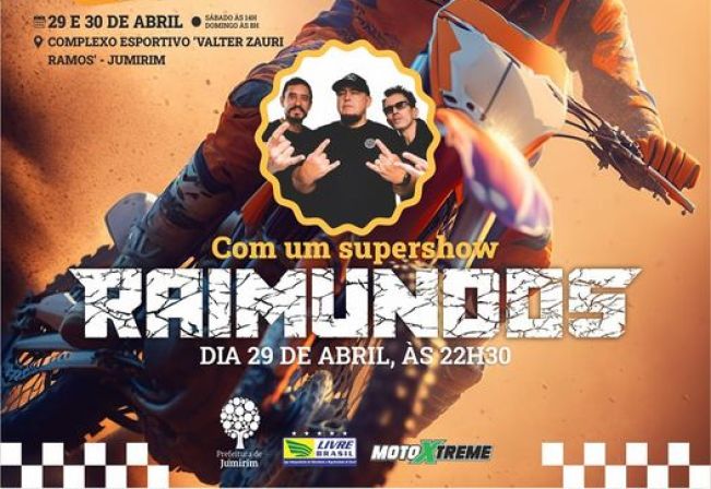 CONTAGEM REGRESSIVA para MOTOCROOSFEST - SHOW BANDA RAIMUNDOS EM JUMIRIM.